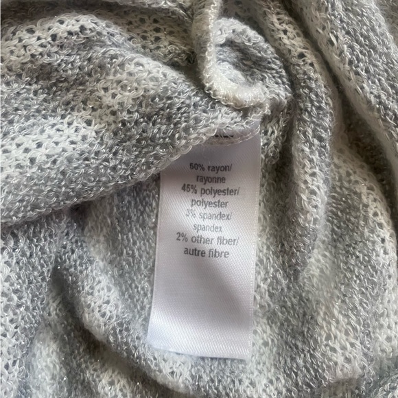 Maurices Gray & White Metallic Striped Short Sleeve Top - Picture 7 of 9